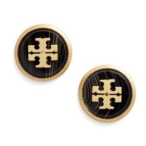 Tory Burch Semiprecious Stone Logo Earrings